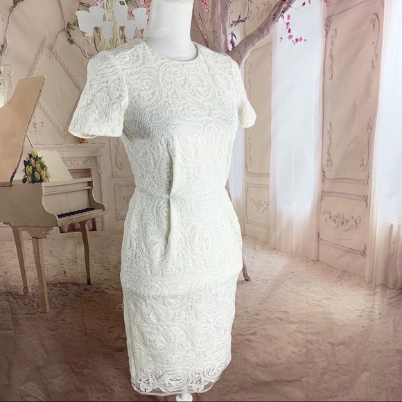 TopShop Ivory Lace Mesh Dress - Picture 1 of 9